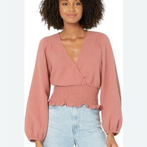 NWT Madewell Smocked Waist V-Neck Blouse